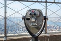 Empire State Building observation deck with binocular in New York Royalty Free Stock Photo