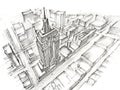Empire State Building Pencil Drawing Royalty Free Stock Photo