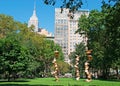 Empire State Building seen from Madison Square Park in New York City Royalty Free Stock Photo