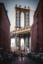 Empire State Building Sits Inside the Manhattan Bridge Royalty Free Stock Photo