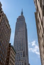 Empire State building from street level in New York Royalty Free Stock Photo