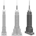 Empire State Building Vector. New York City Icon Illustration Isolated On White Background Royalty Free Stock Photo