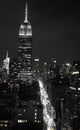 Empire state builing nigth view from roof top Royalty Free Stock Photo