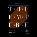 The empire state city text frame graphic typography design t shirt vector art Royalty Free Stock Photo