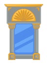 Empire style mirror in frame with columns or pillars and golden elements Royalty Free Stock Photo