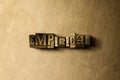 EMPIRICAL - close-up of grungy vintage typeset word on metal backdrop Royalty Free Stock Photo