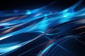 High-Tech Abstraction with Luminous Lines and Swirling Elements in Vivid Glowing Blue Hues AI Generated Illustration Royalty Free Stock Photo