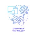 Employ new technology concept blue gradient icon