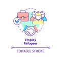 Employ refugees concept icon Royalty Free Stock Photo