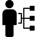 Employability Half Glyph Vector Icon which can easily modified.