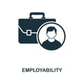 Employability icon. Monochrome style icon design from project management icon collection. UI. Illustration of employability icon.