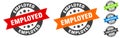 employed stamp. employed round ribbon sticker. tag