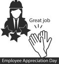 Employee Appreciation Day black vector icon.