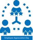 Employee Appreciation Day blue vector icon.