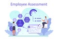 Employee assessment concept. Employee evaluation, testing form