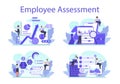 Employee assessment concept set. Employee evaluation, testing