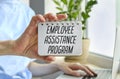 Employee Assistance Program business text on the yellow card Royalty Free Stock Photo