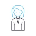 employee avatar line icon, outline symbol, vector illustration, concept sign Royalty Free Stock Photo