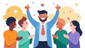 An employee being applauded by their coworkers for having the courage to take a mental health day and inspiring others Royalty Free Stock Photo