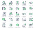 Employee benefits line icons. Vector illustration with icon - hr, perks, organization, maternity rest, sick leave Royalty Free Stock Photo