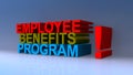 Employee benefits program on blue