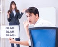 Employee bored at the business presentation Royalty Free Stock Photo