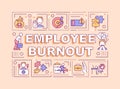 Employee burnout word concepts peachy banner