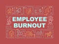 Employee burnout word concepts red banner