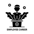 employee career icon, black vector sign with editable strokes, concept illustration Royalty Free Stock Photo