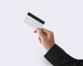 Employee catch blank business card for mockup template logo