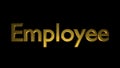 Employee coaching animation with streaking text in gold