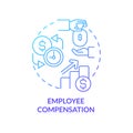 Employee compensation blue gradient concept icon