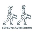 Employee competition vector line icon, linear concept, outline sign, symbol Royalty Free Stock Photo