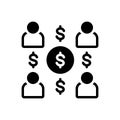 Black solid icon for Employee Costs, expenses and salary Royalty Free Stock Photo