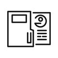 Employee Data Icon Black And White Illustration