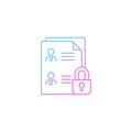 Employee data protection gradient linear vector icon
