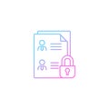 Employee data protection gradient linear vector icon