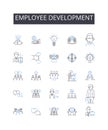 Employee development line icons collection. Career growth, Staff training, Workforce improvement, Professional