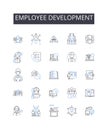 Employee development line icons collection. Career growth, Staff training, Workforce improvement, Professional