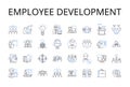 Employee development line icons collection. Career growth, Staff training, Workforce improvement, Professional