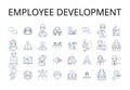 Employee development line icons collection. Career growth, Staff training, Workforce improvement, Professional