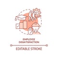Employee dissatisfaction red concept icon