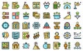 Employee efficiency icons set vector flat