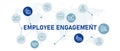 Employee engagement concept of workforce involvement staff commitment partnership management teamwork illustration Royalty Free Stock Photo