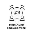 employee engagement line icon. Element of human resources icon for mobile concept and web apps. Thin line employee engagement icon