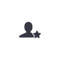 Employee favorite star personal icon. Profile employee best join member