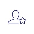 Employee favorite star personal line icon. Profile employee best join member