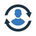 Employee, flow, qualification icon. Simple flat design Concept