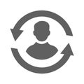 Employee, flow, qualification icon. Simple gray vector graphics