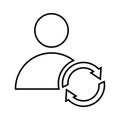 Employee, flow, qualification outline icon. Line art vector
